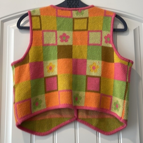 The‎ Ragged Priest Multicolor Patchwork Knit Vest M - Picture 6 of 7